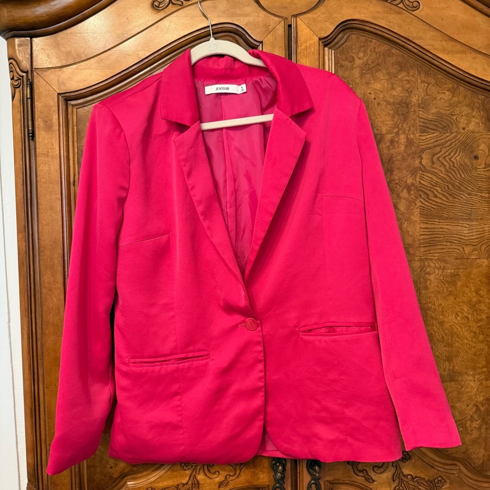 Never worn JustFab‎ Vibrant Pink Pantsuit - Picture 6 of 8
